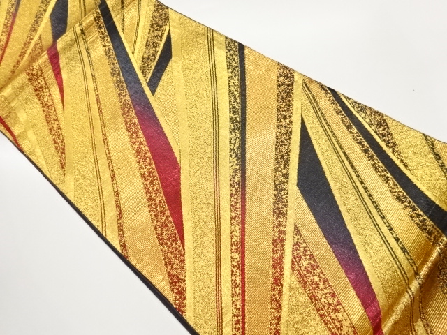 JAPANESE FUKURO OBI / WOVEN ABSTRACT DIAGONAL STRIPE